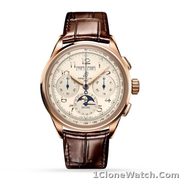 Breitling Premier Men Automatic Silver Alligator Watch RB2510371G1P1