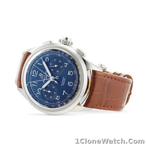 Breitling Premier Men Blue Alligator Watch AB1510171C1P1 - detail