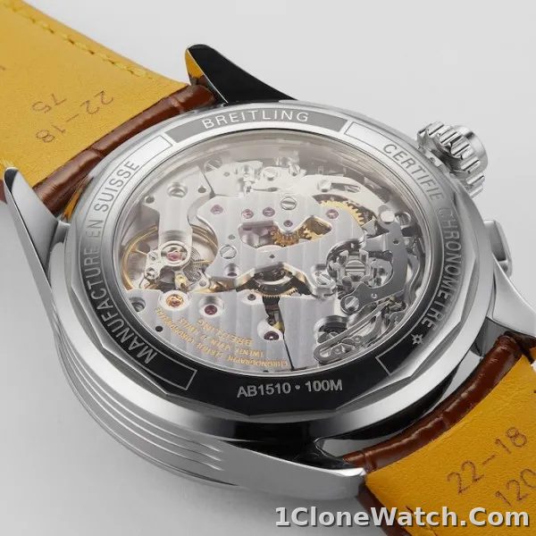 Breitling Premier Men Blue Alligator Watch AB1510171C1P1 - detail