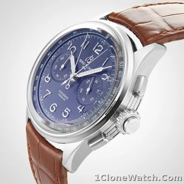 Breitling Premier Men Blue Alligator Watch AB1510171C1P1 - detail
