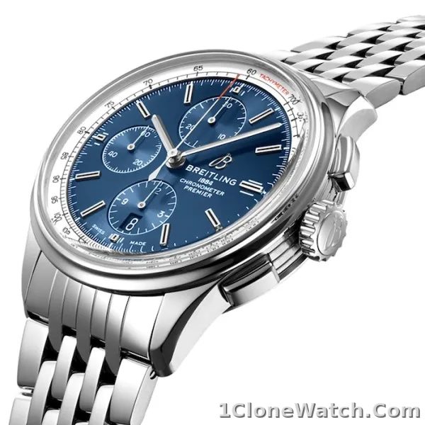 Breitling Premier Men Automatic Blue Stainless Steel Watch A13315351C1A1 - detail