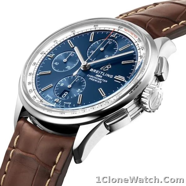 Breitling Premier Men Automatic Blue Crocodile Watch A13315351C1P1 - detail