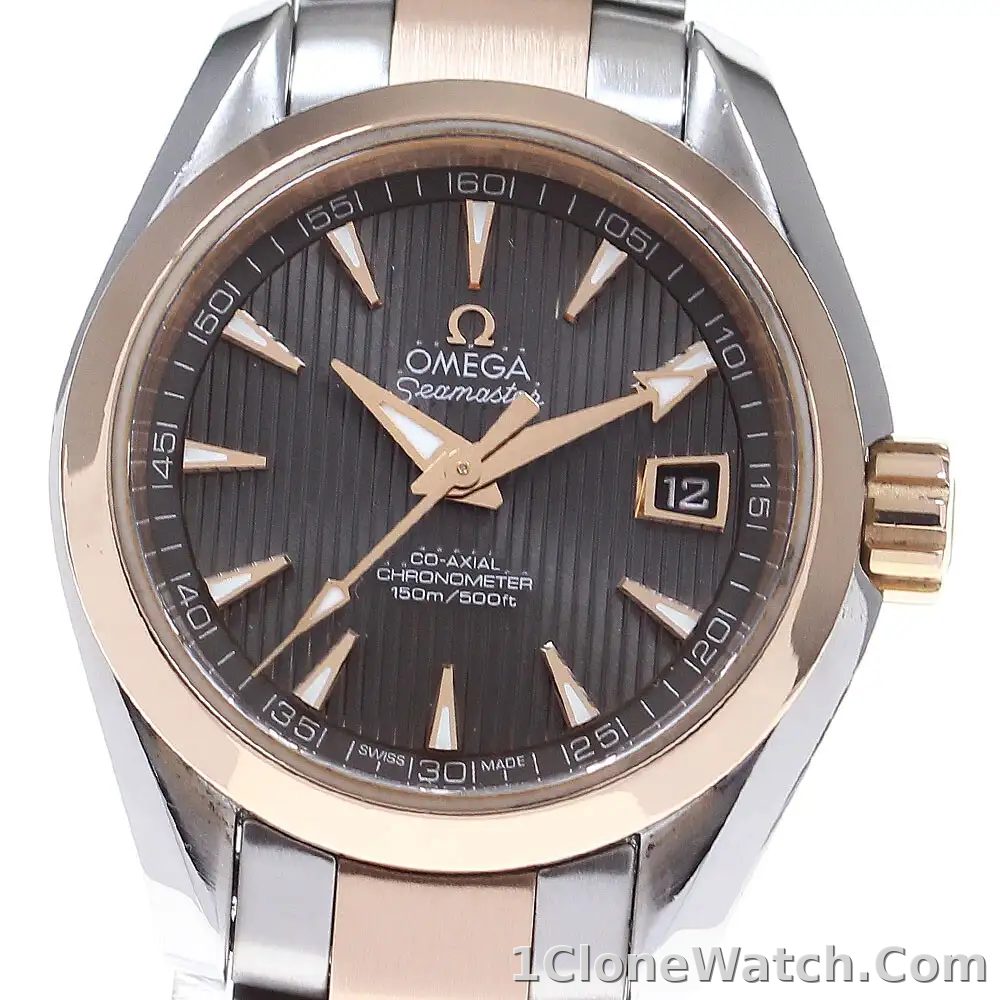 Omega Seamaster Aqua Terra Men Automatic Brown Bicoloured Watch O22020412106001 - detail