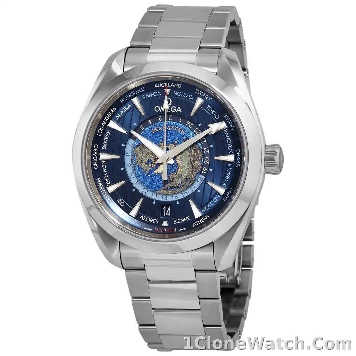 Omega Seamaster Aqua Terra Men Automatic Blue Stainless Steel Watch O22010432203001 - detail