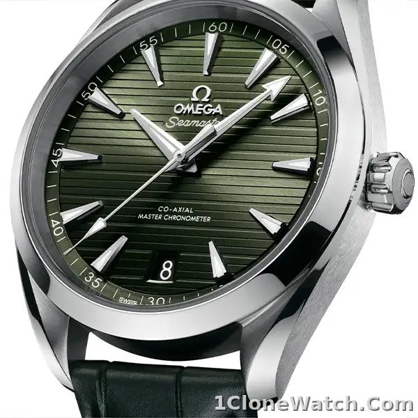 Omega Seamaster Aqua Terra Men Automatic Green Leather Watch O22013412110001 - detail