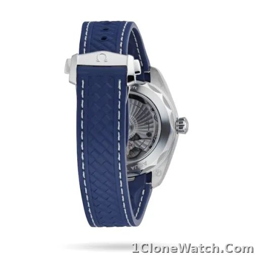 Omega Seamaster Aqua Terra Men Automatic Blue Rubber Watch O22012382003001 - detail