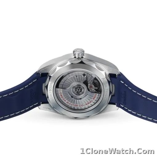 Omega Seamaster Aqua Terra Men Automatic Blue Rubber Watch O22012382003001 - detail