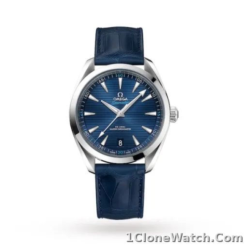 Omega Seamaster Aqua Terra Men Automatic Blue Leather Watch O22013412103001
