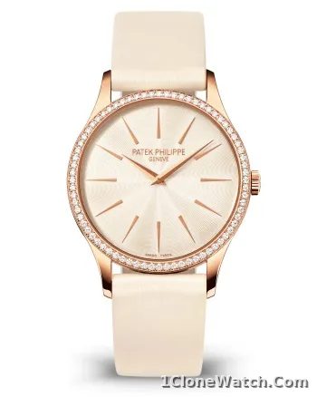 Patek Philippe Calatrava Diamond Cream Dial Ladies Watch 4897R-010