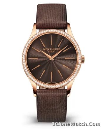 Patek Philippe Calatrava Diamond Brown Dial Ladies Watch 4897R-001