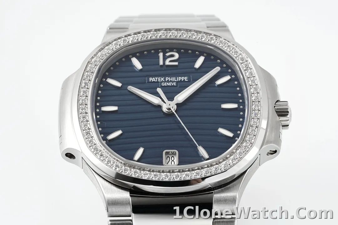 Patek Philippe Blue Nautilus Ladies Watch - detail
