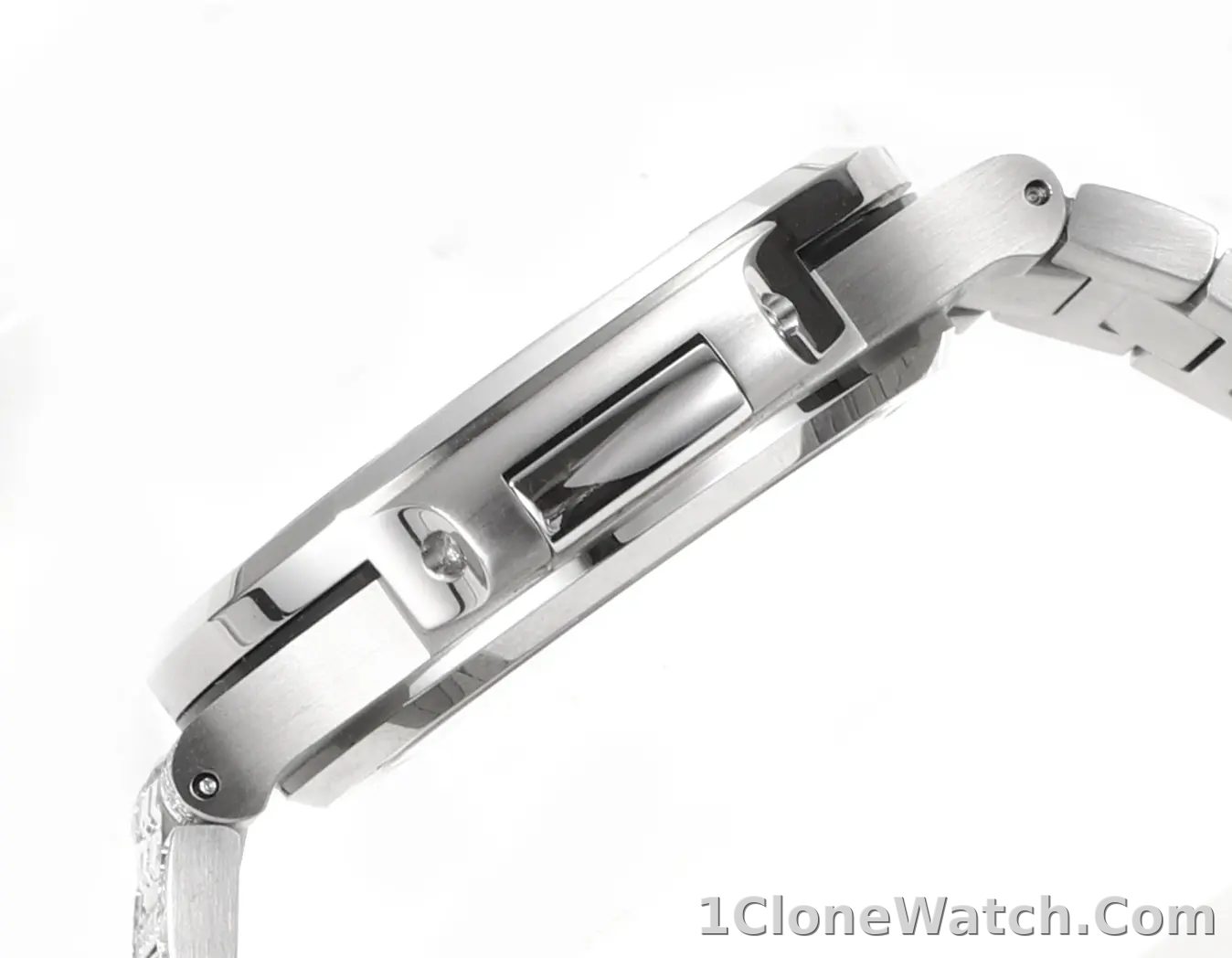 Patek Philippe White Gold Ruby Nautilus Watch - detail