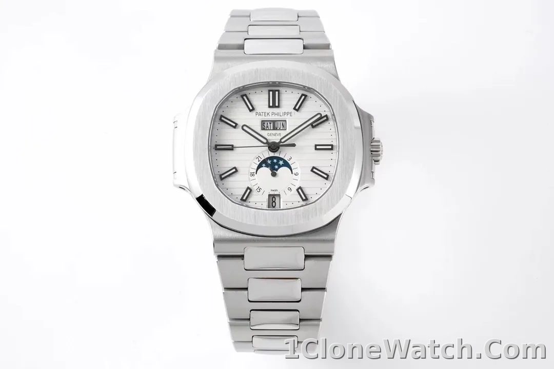Patek Philippe Nautilus Silver Annual Calendar