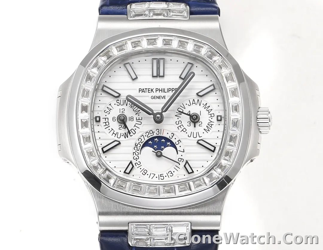 TW Patek Philippe Blue Nautilus Watch - detail