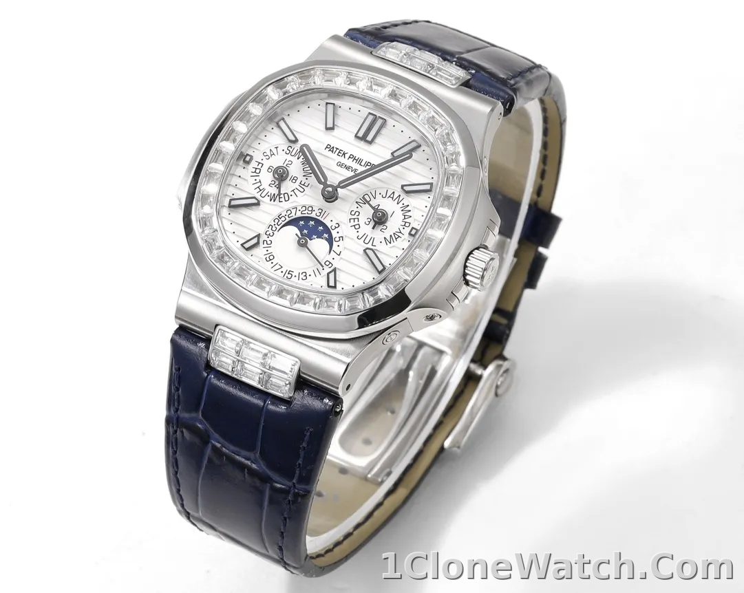 TW Patek Philippe Blue Nautilus Watch - detail