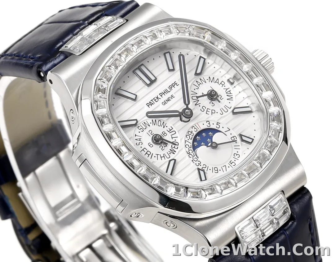 TW Patek Philippe Blue Nautilus Watch - detail