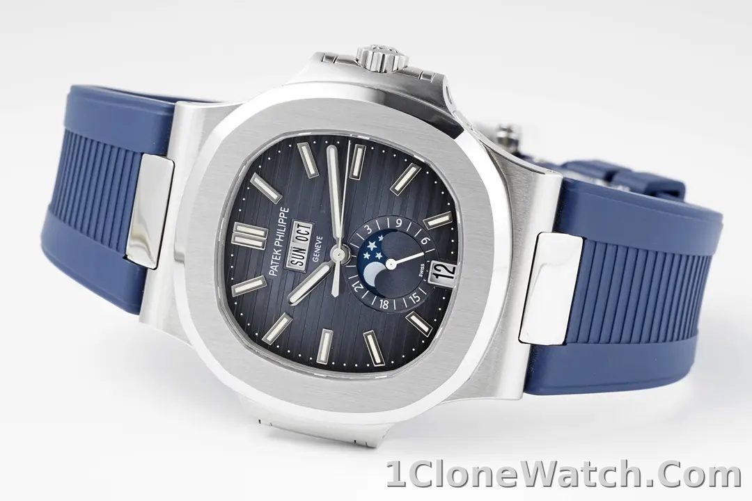 Patek Philippe Blue Nautilus Rubber Watch - detail