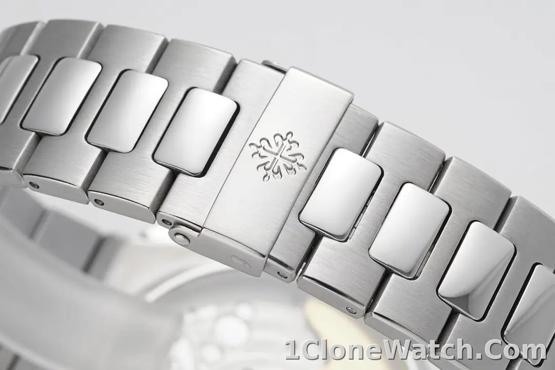 Patek Philippe Silver Nautilus Chronograph Watch - detail