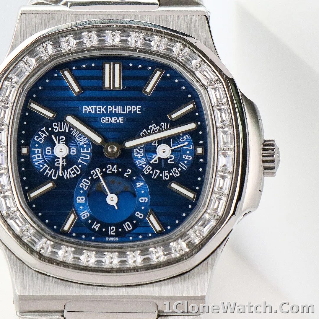 Patek Philippe Blue Nautilus Perpetual Watch - detail