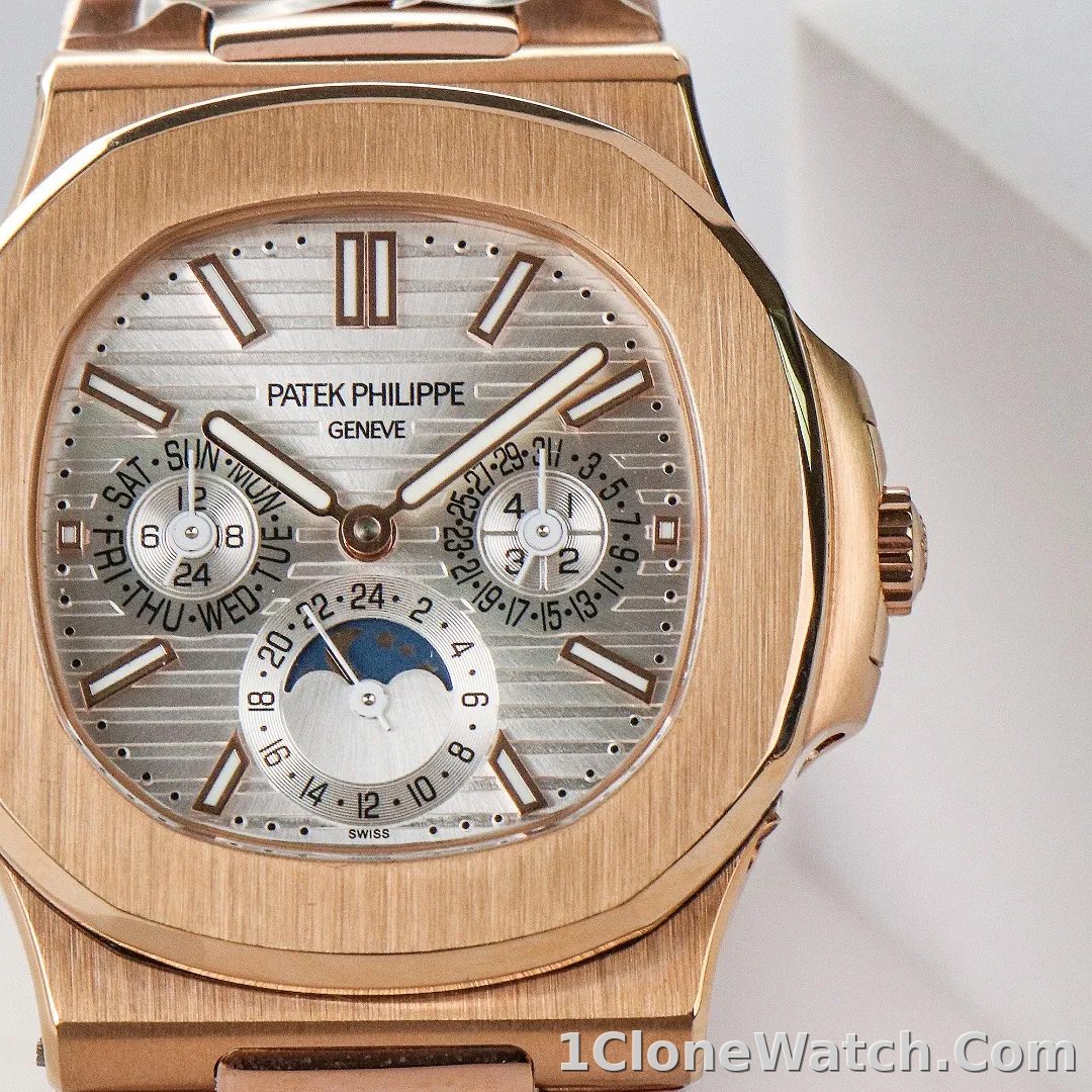 Patek Philippe Rose Gold Nautilus Watch - detail
