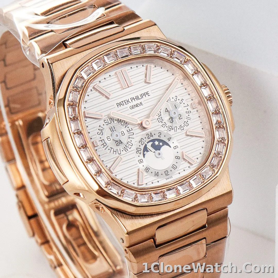 Patek Philippe Rose Gold Nautilus Watch - detail