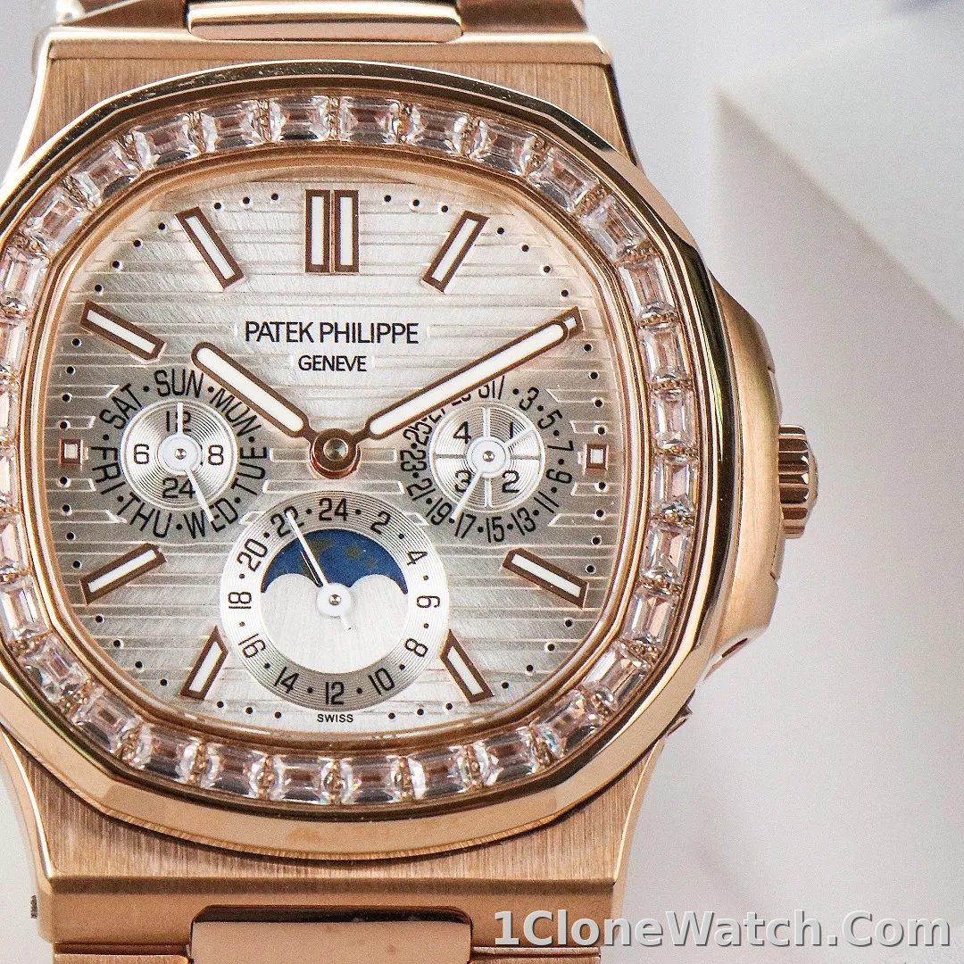 Patek Philippe Rose Gold Nautilus Watch - detail