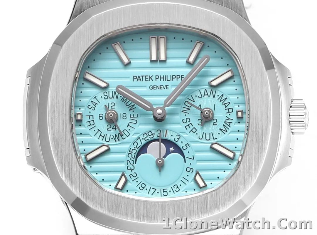 Patek Philippe Nautilus Blue Perpetual Calendar - detail