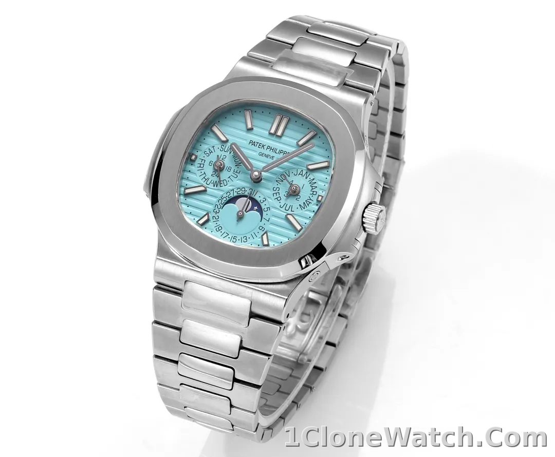 Patek Philippe Nautilus Blue Perpetual Calendar - detail