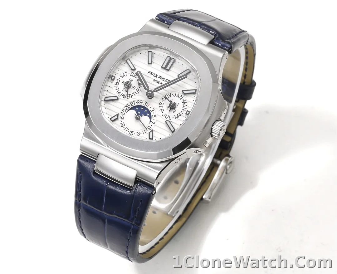 TW Patek Philippe Nautilus Blue Strap Watch - detail