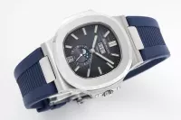 Patek Philippe Blue Nautilus Rubber Strap Watch - view 8