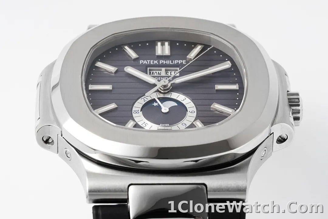Patek Philippe Nautilus Blue Rubber Strap Watch - detail