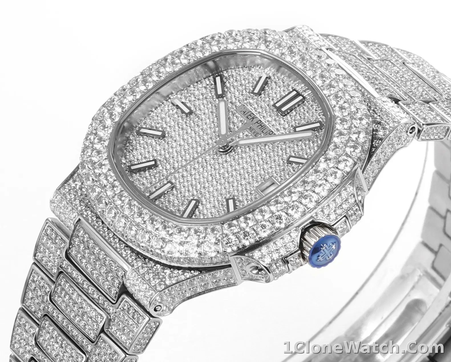 Patek Philippe Nautilus Full Star Platinum Watch - detail