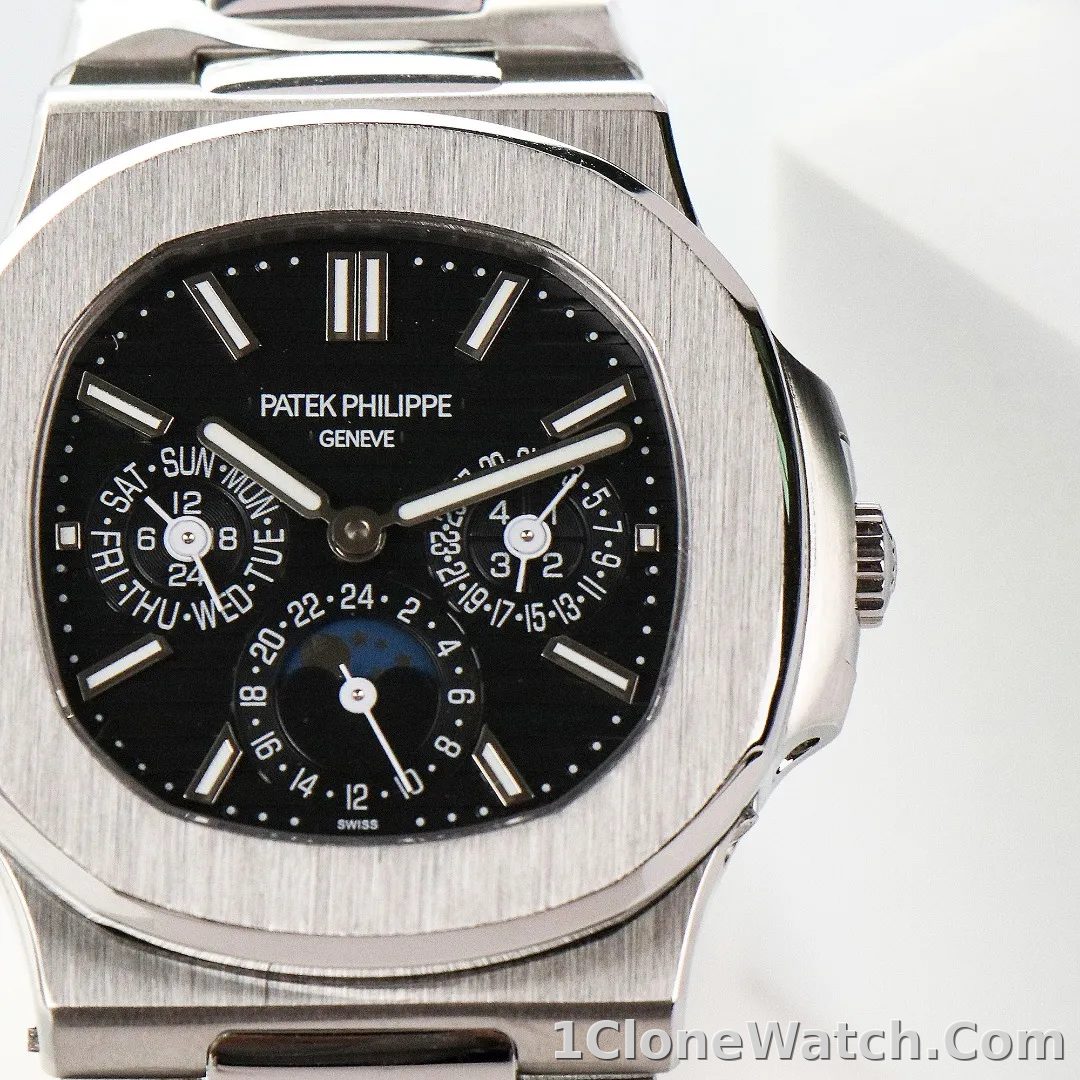 Patek Philippe Nautilus Black Perpetual Calendar - detail