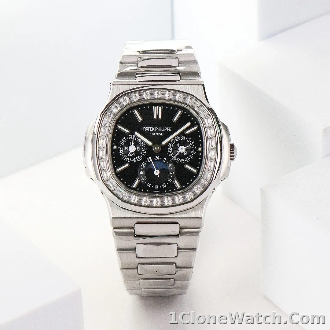 Patek Philippe Nautilus Black Perpetual Calendar - detail