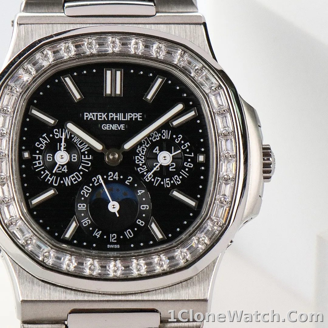 Patek Philippe Nautilus Black Perpetual Calendar - detail
