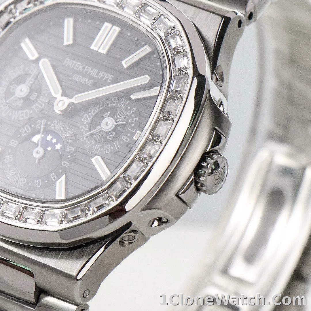 Patek Philippe Nautilus Black Perpetual Calendar - detail