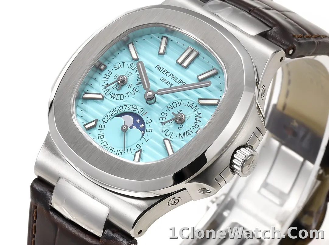 Patek Philippe Nautilus Blue Perpetual Calendar - detail