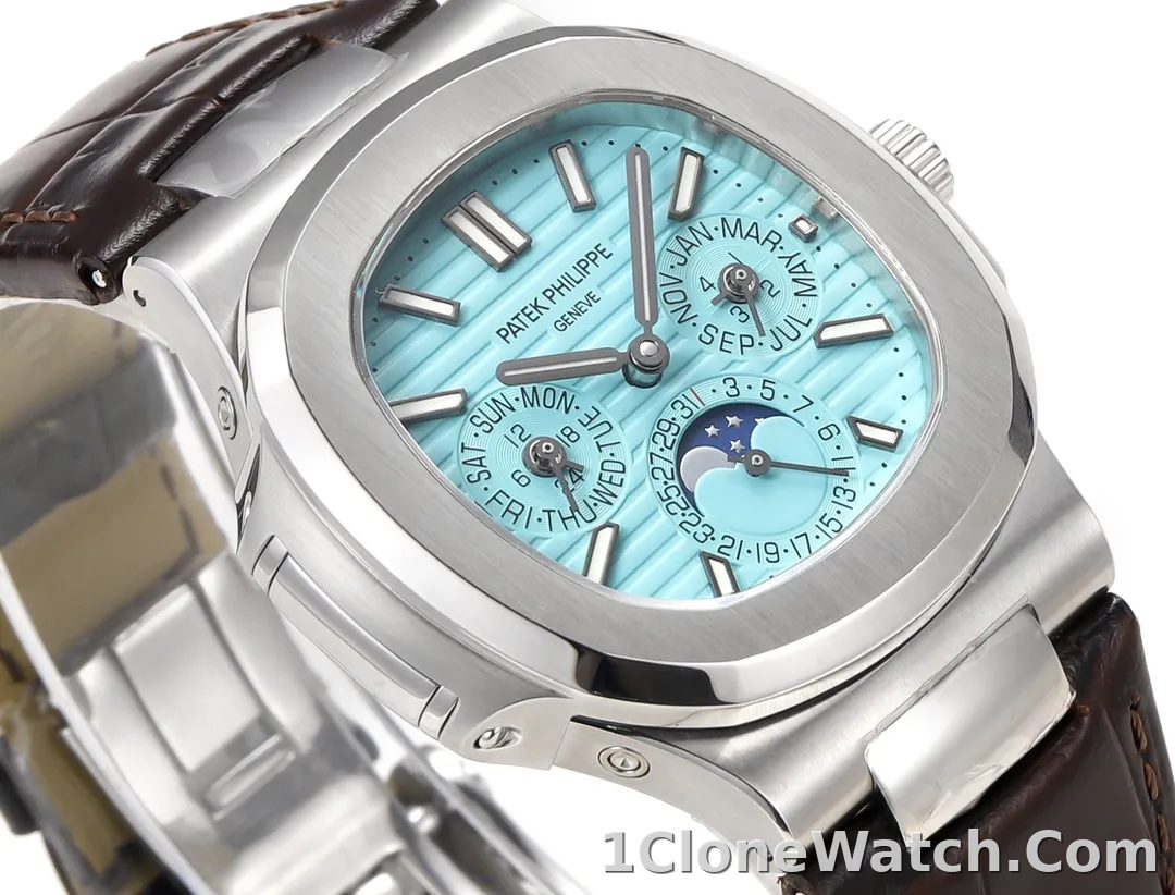 Patek Philippe Nautilus Blue Perpetual Calendar - detail