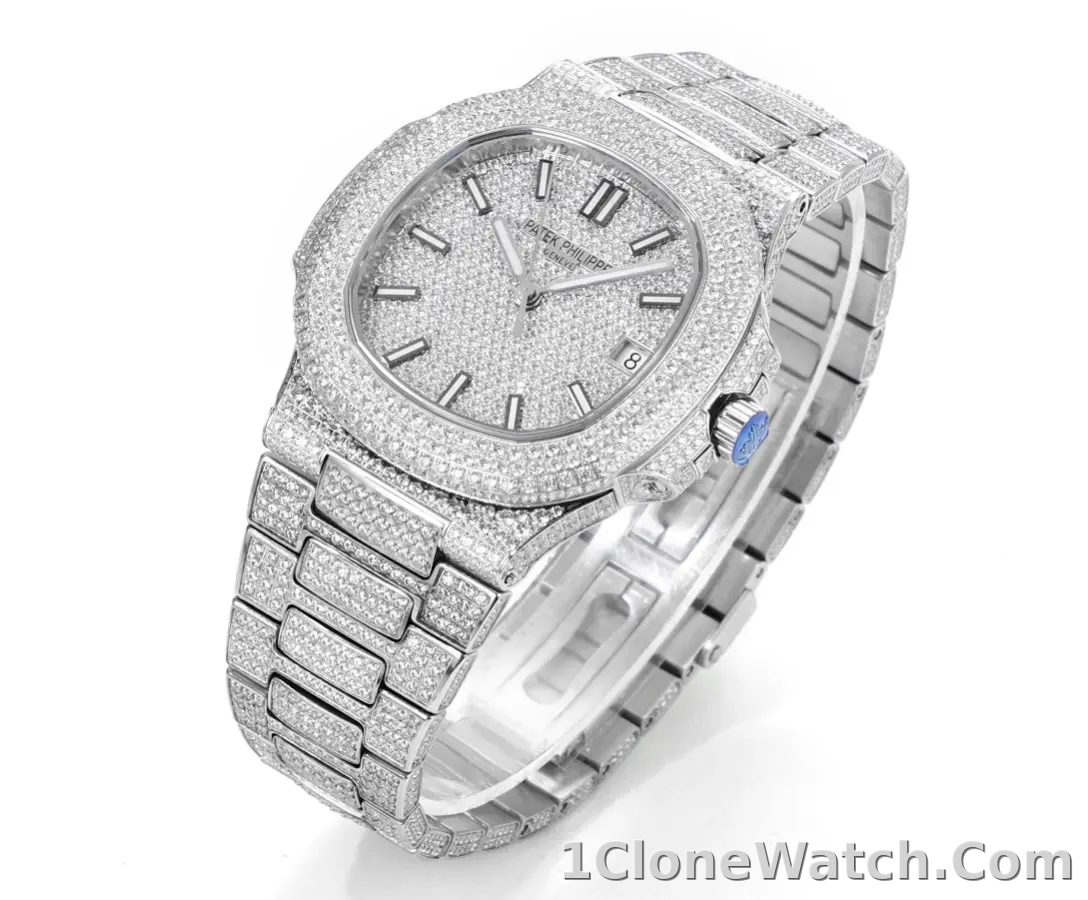 Patek Philippe Nautilus Full Star Platinum Watch - detail