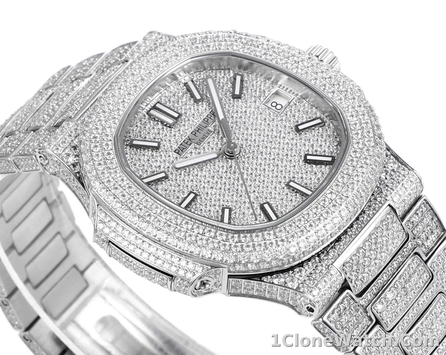 Patek Philippe Nautilus Full Star Platinum Watch - detail