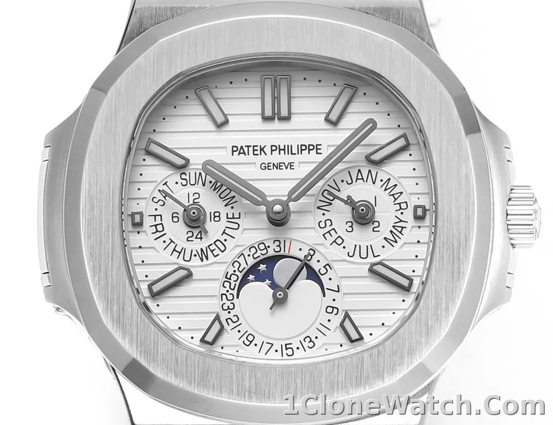 Patek Philippe Silver Nautilus Watch - detail