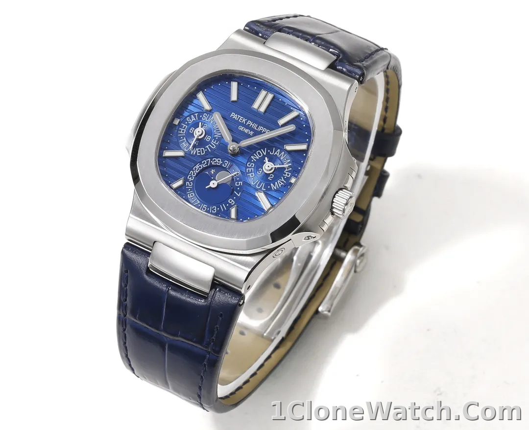 Patek Philippe Blue Nautilus Perpetual Watch - detail
