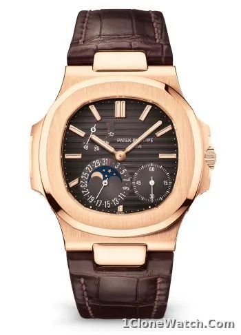 Patek Philippe Nautilus Moon Phase Rose Gold Watch 5712R-001