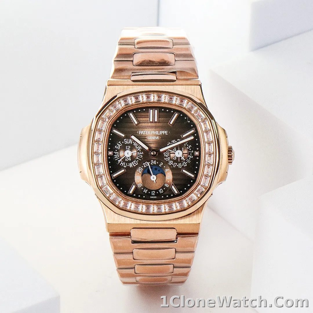 Patek Philippe Rose Gold Nautilus Watch - detail