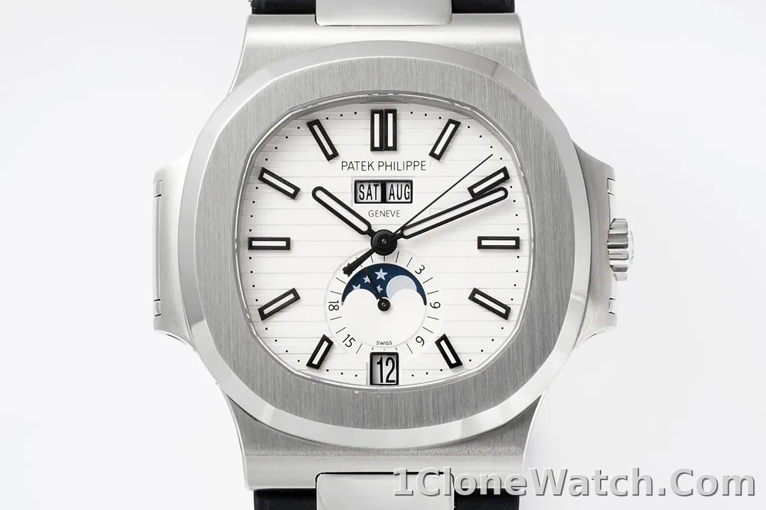Patek Philippe Nautilus Blue Rubber Strap Watch - detail