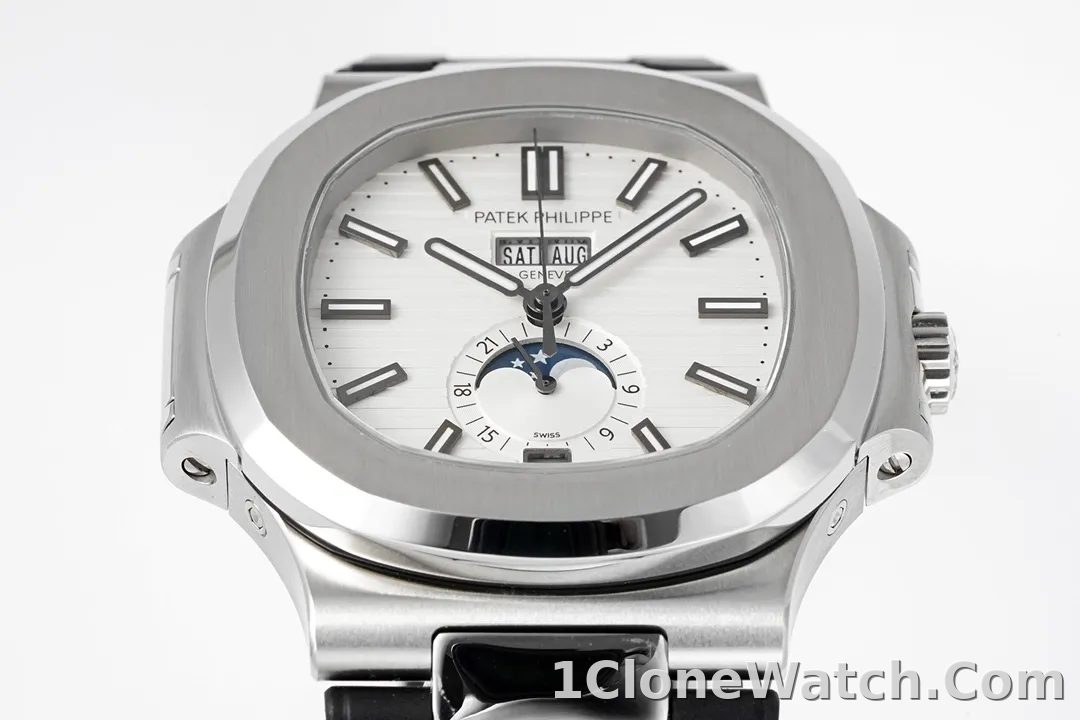 Patek Philippe Nautilus Blue Rubber Strap Watch - detail