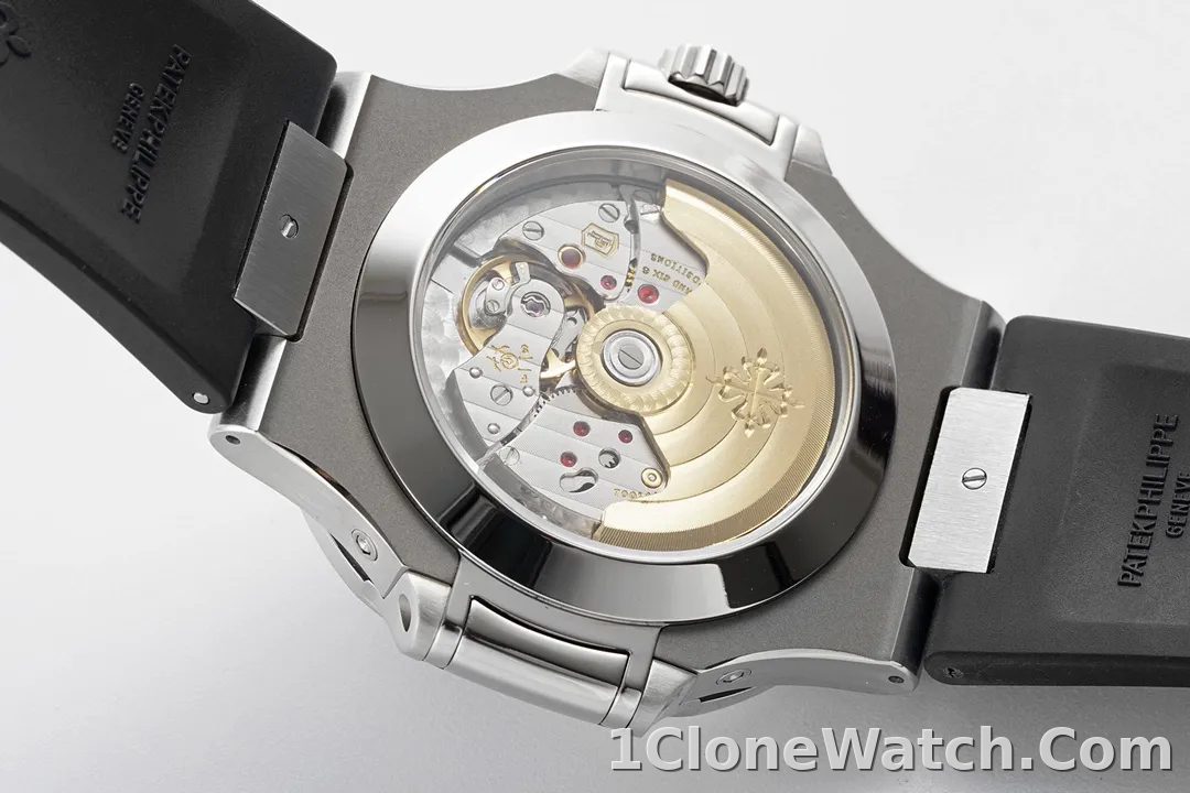 Patek Philippe Nautilus Blue Rubber Strap Watch - detail
