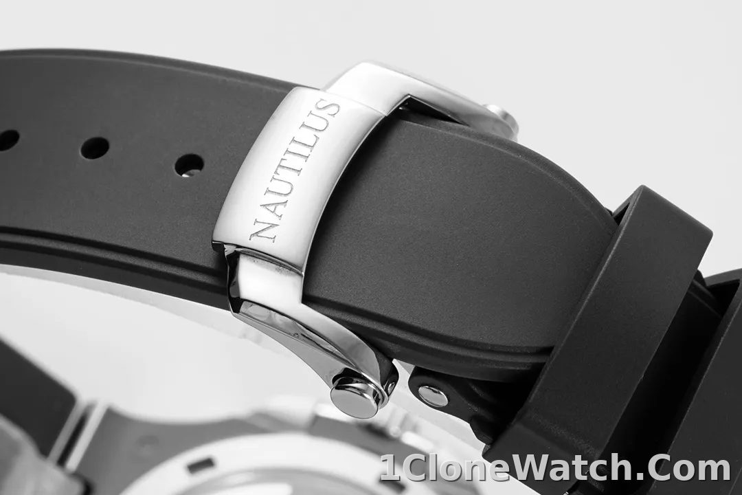 Patek Philippe Nautilus Blue Rubber Strap Watch - detail