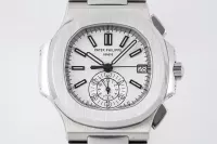 Patek Philippe Silver Nautilus Chronograph Watch - view 3