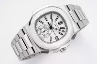 Patek Philippe Silver Nautilus Chronograph Watch - view 5